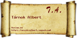 Tárnok Albert névjegykártya