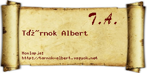 Tárnok Albert névjegykártya